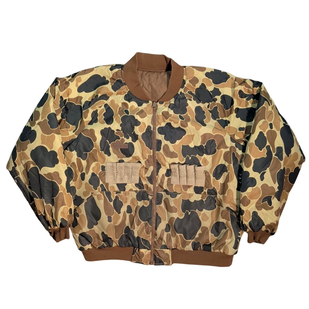 Vintage Columbia Reversible Jacket Mens Size XL Frogskin Camo Hunting Bomber